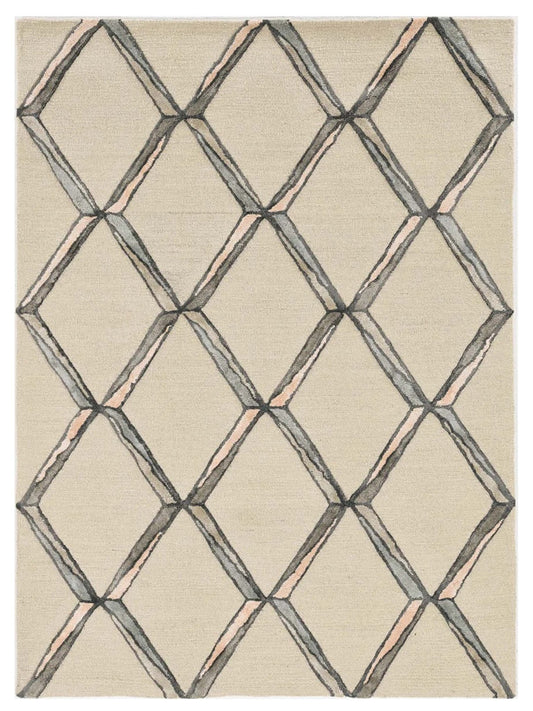 KAS Libby Langdon Upton 4307 Cream Transitional Tufted Rug - Rugs - KAS - Atlanta Designer Rugs