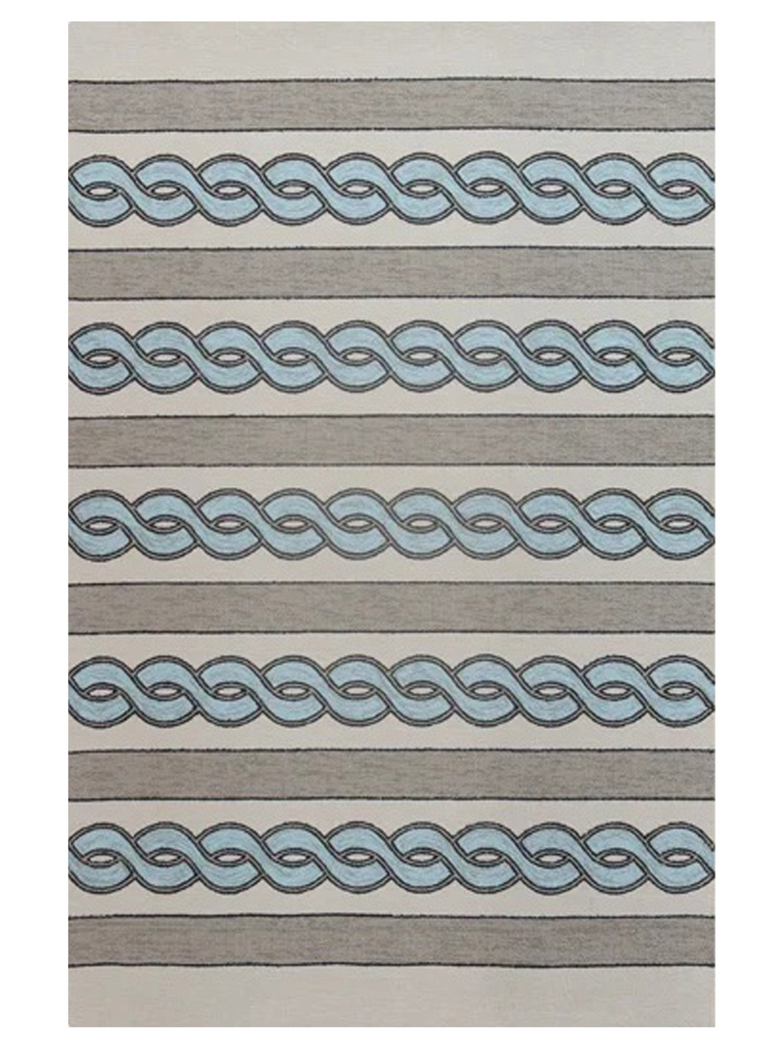 KAS Libby Langdon Hamptons 5235 Ivory Spa Indoor/Outdoor Tufted Rug - Rugs - KAS - Atlanta Designer Rugs