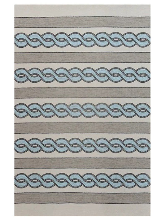 KAS Libby Langdon Hamptons 5235 Ivory Spa Indoor/Outdoor Tufted Rug - Rugs - KAS - Atlanta Designer Rugs