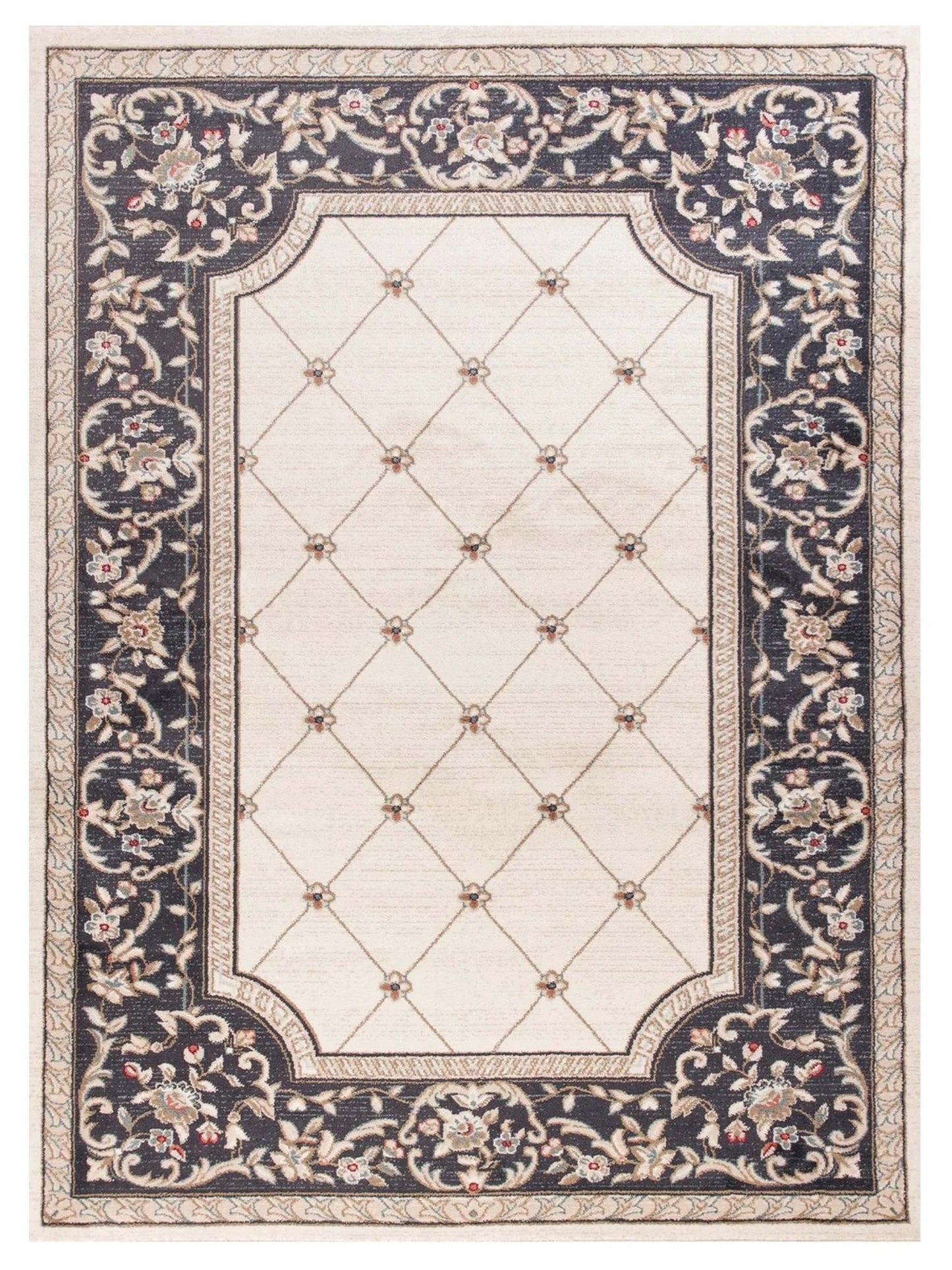 KAS AVALON 5614 Ivory Grey Traditional Machinemade Rug - Rugs - KAS - Atlanta Designer Rugs