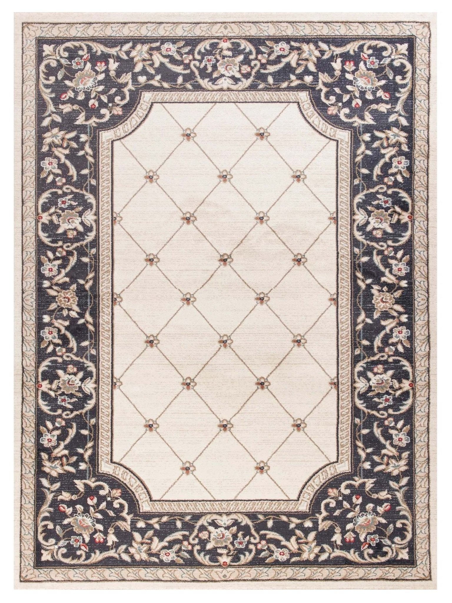 KAS AVALON 5614 Ivory Grey Traditional Machinemade Rug - Rugs - KAS - Atlanta Designer Rugs