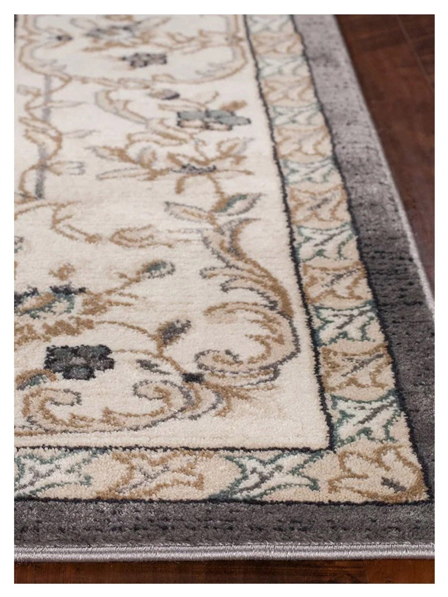 KAS AVALON 5615 Grey Ivory Traditional Machinemade Rug - Rugs - KAS - Atlanta Designer Rugs