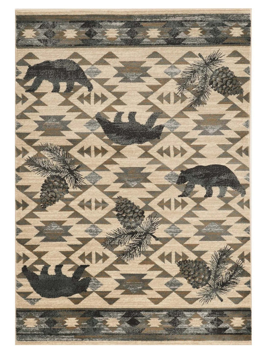 KAS Chester 5634 Ivory Blue Rustic & Lodge Machinemade Rug - Rugs - KAS - Atlanta Designer Rugs