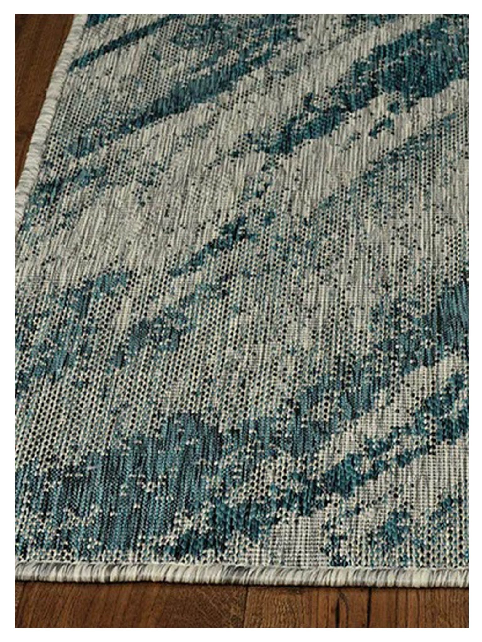 KAS Provo 5765 Grey Teal Indoor/Outdoor Machinemade Rug - Rugs - KAS - Atlanta Designer Rugs