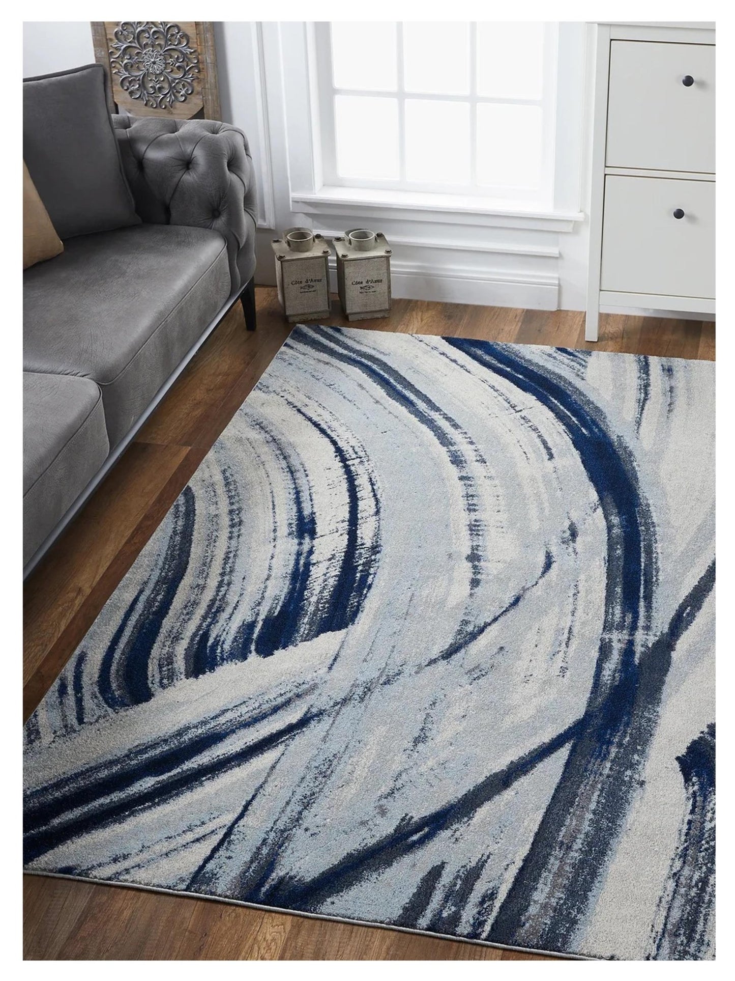 KAS Illusions 6219 Ivory Blue Transitional Machinemade Rug - Rugs - KAS - Atlanta Designer Rugs