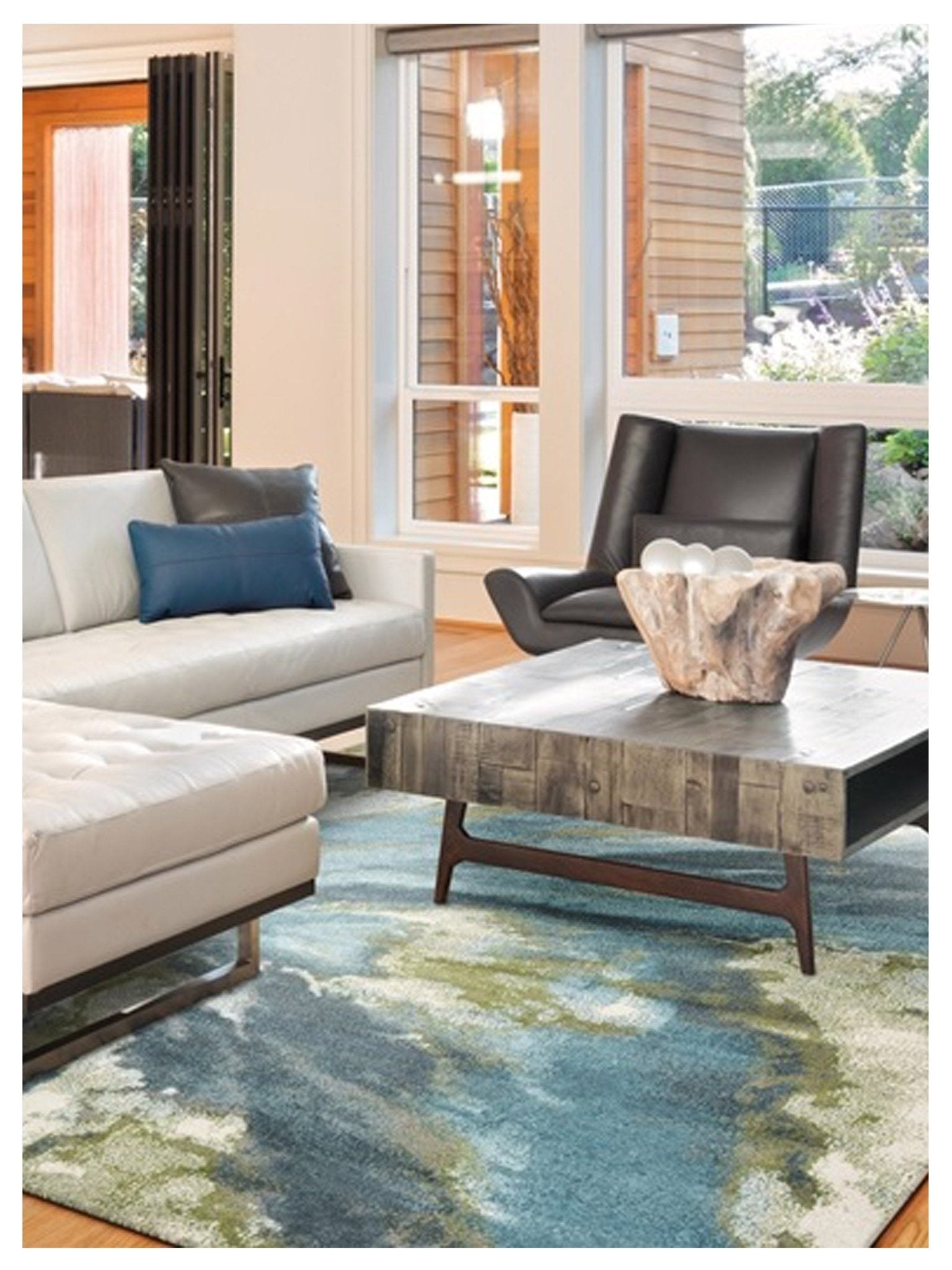 KAS Watercolors 6234 Teal Contemporary Machinemade Rug - Rugs - KAS - Atlanta Designer Rugs