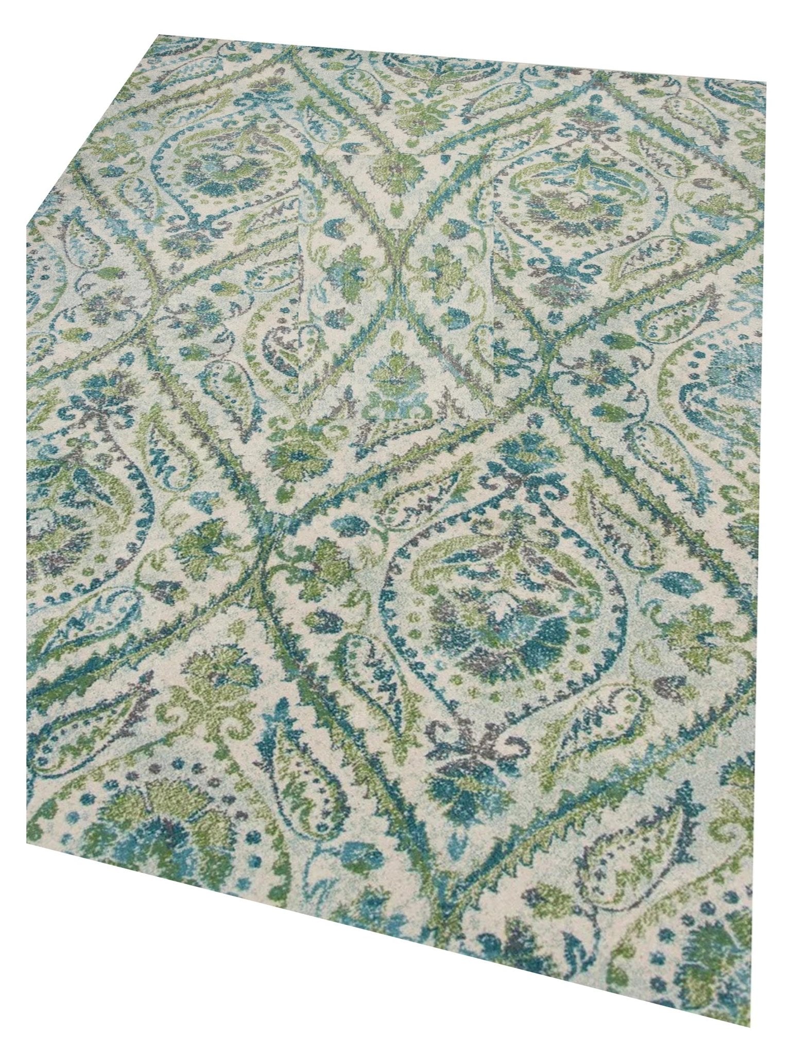 KAS Stella 6256 Ivory Teal Transitional Machinemade Rug - Rugs - KAS - Atlanta Designer Rugs