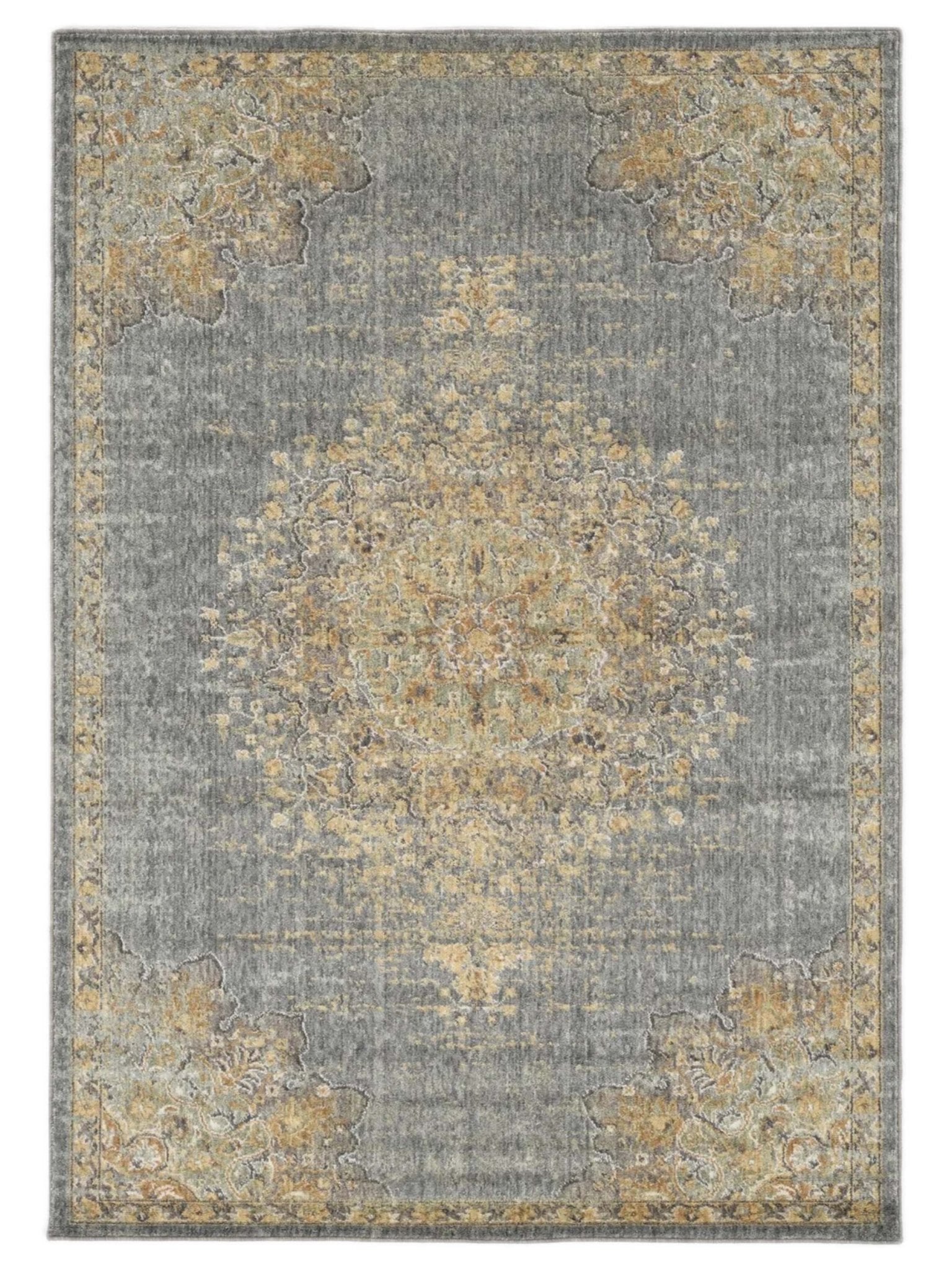 KAS Ria 6825 Slate Grey Traditional Machinemade Rug - Rugs - KAS - Atlanta Designer Rugs