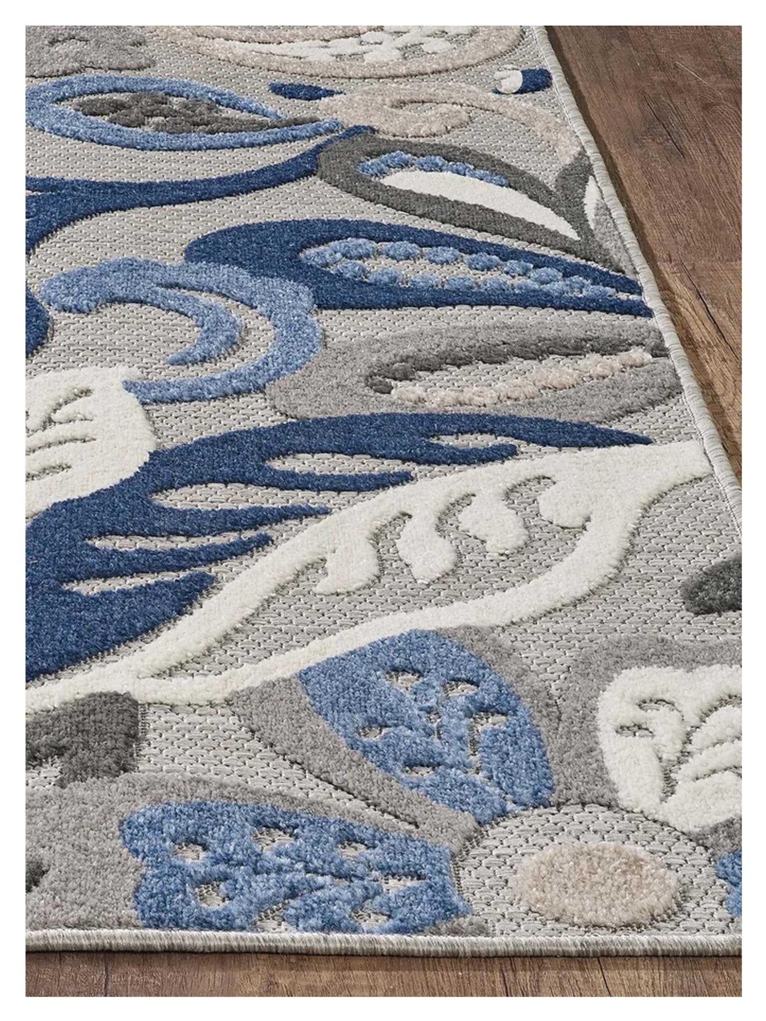 KAS Calla 6922 Grey Blue Indoor/Outdoor Machinemade Rug - Rugs - KAS - Atlanta Designer Rugs