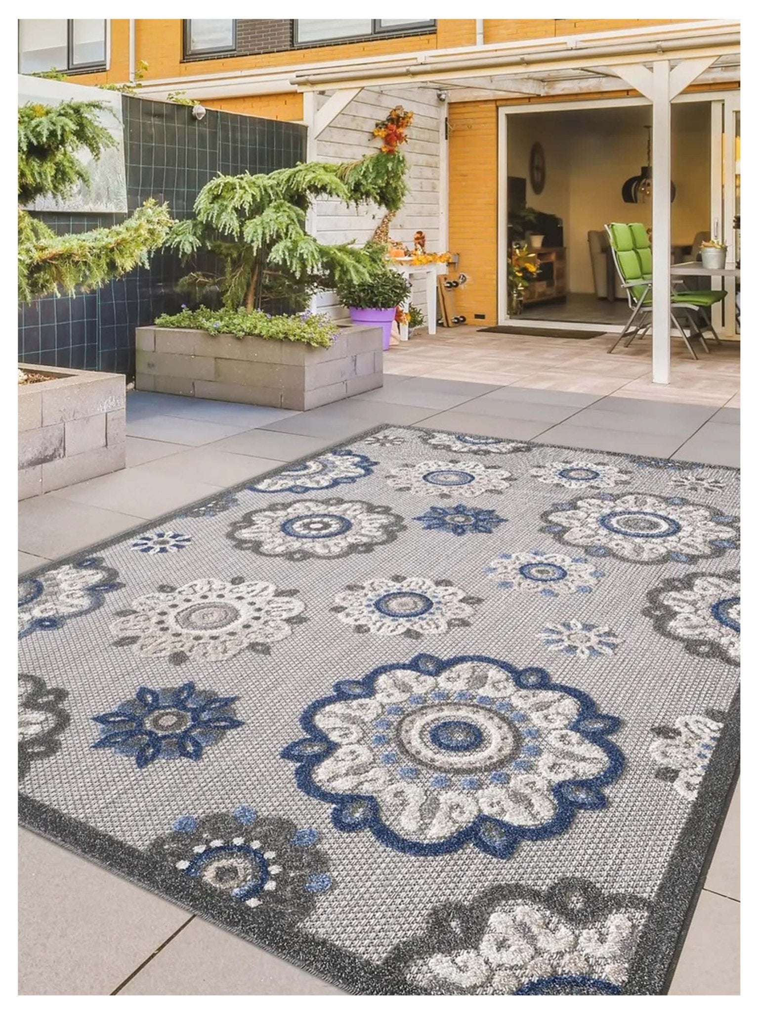 KAS Calla 6932 Grey Indoor/Outdoor Machinemade Rug - Rugs - KAS - Atlanta Designer Rugs