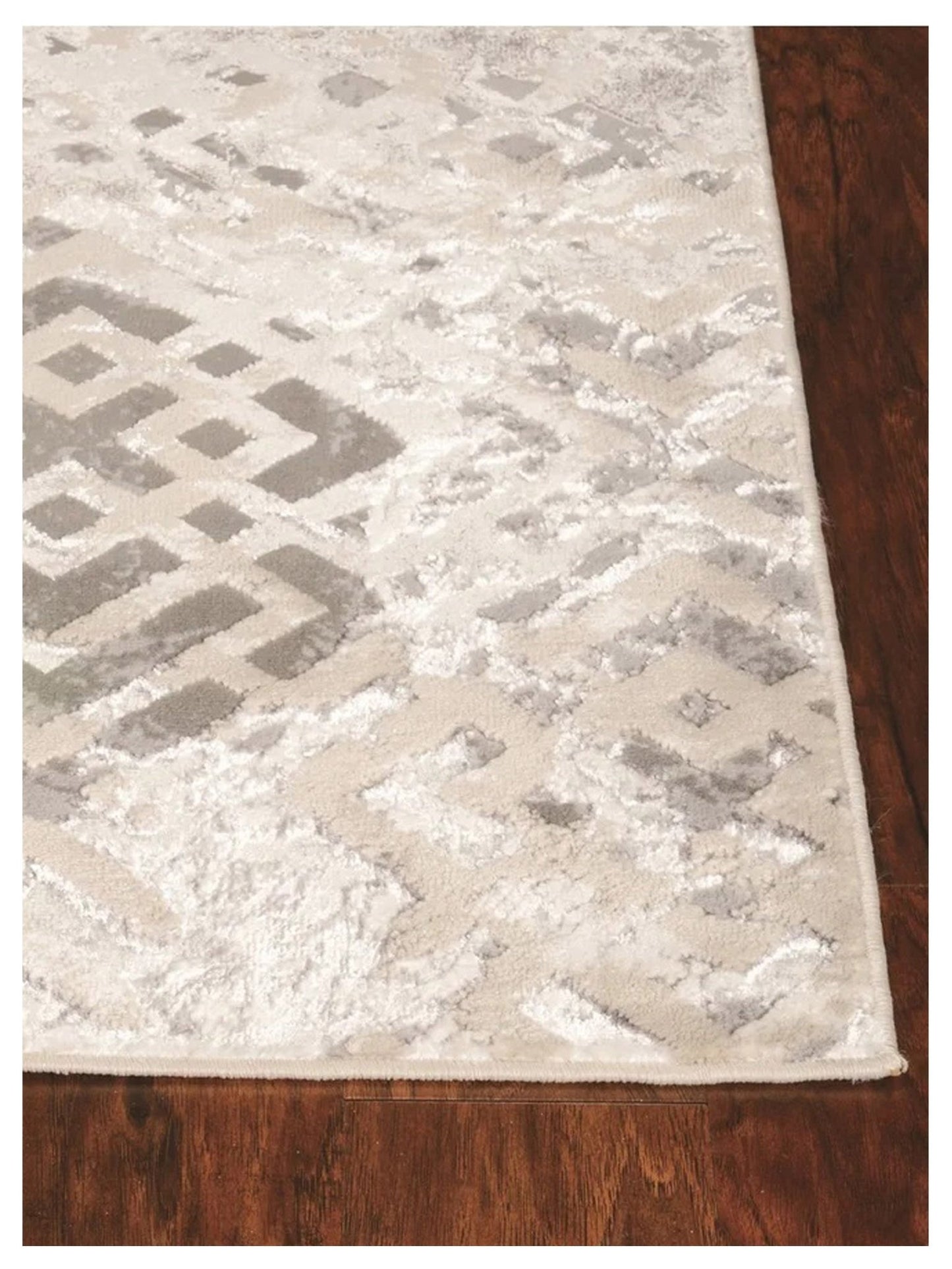 KAS LUNA 7124 Sand Silver Transitional Machinemade Rug - Rugs - KAS - Atlanta Designer Rugs