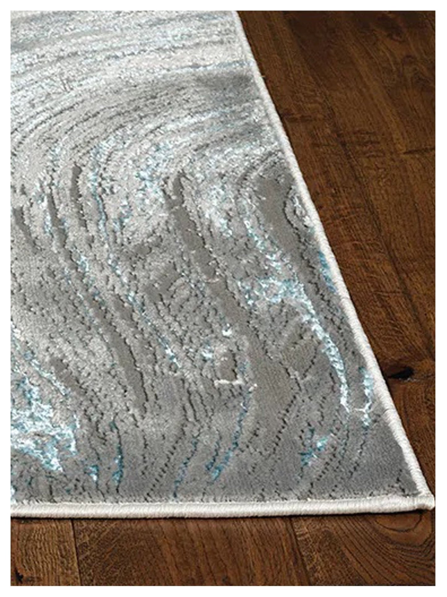 KAS LUNA 7130 Silver Blue Transitional Machinemade Rug - Rugs - KAS - Atlanta Designer Rugs