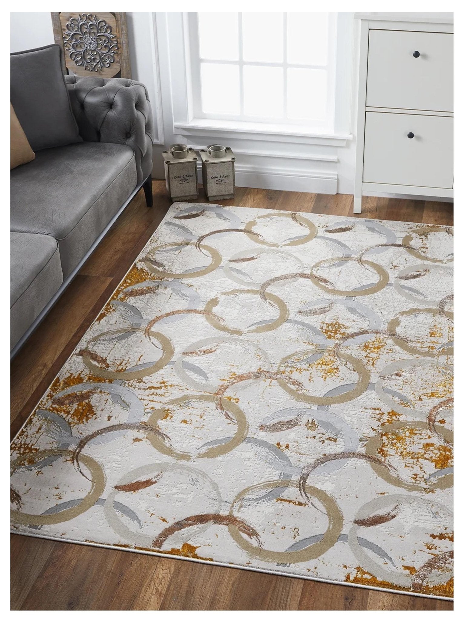 KAS LUNA 7137 Gold Transitional Machinemade Rug - Rugs - KAS - Atlanta Designer Rugs