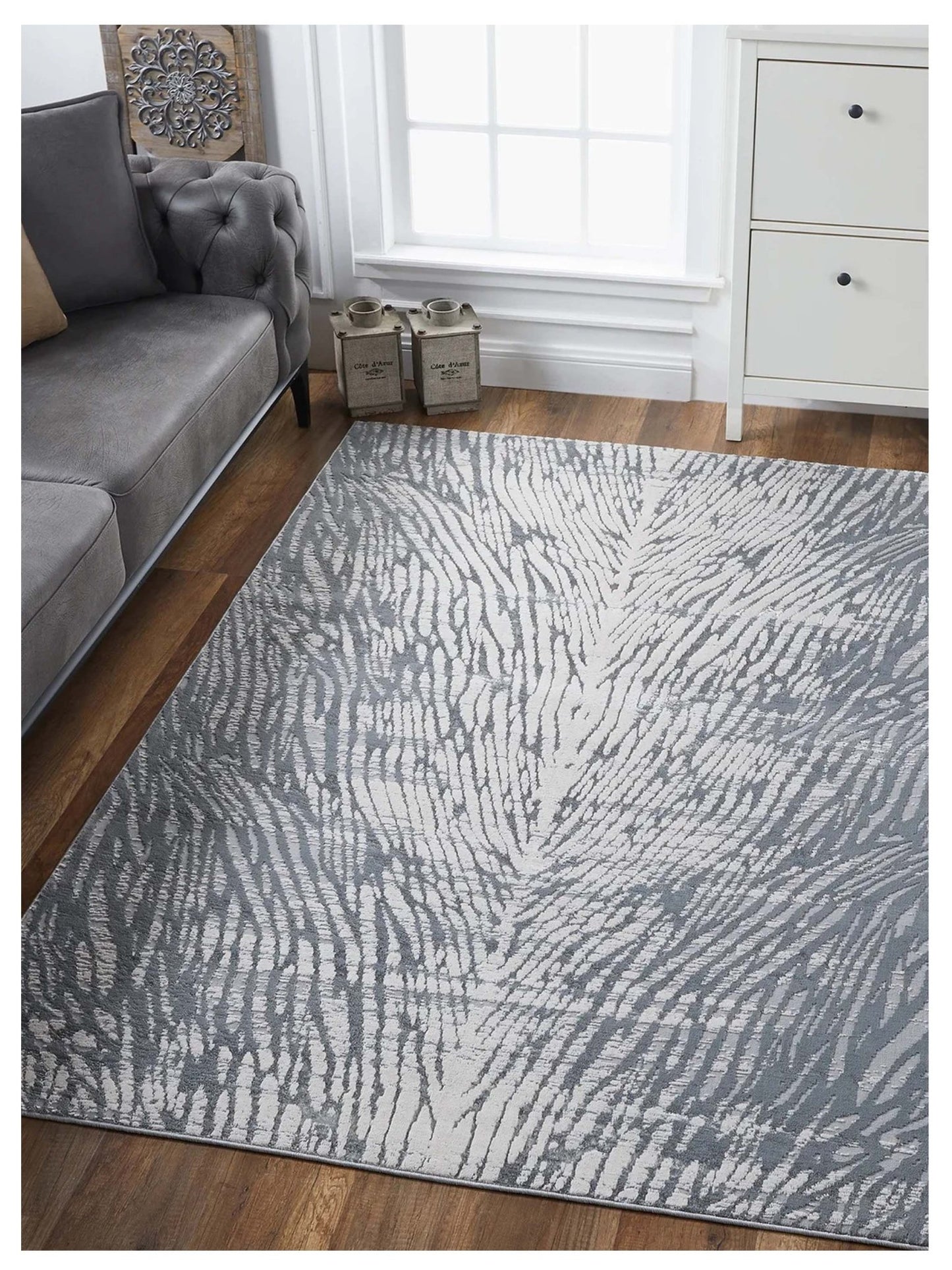 KAS LUNA 7140 Silver Blue Transitional Machinemade Rug - Rugs - KAS - Atlanta Designer Rugs