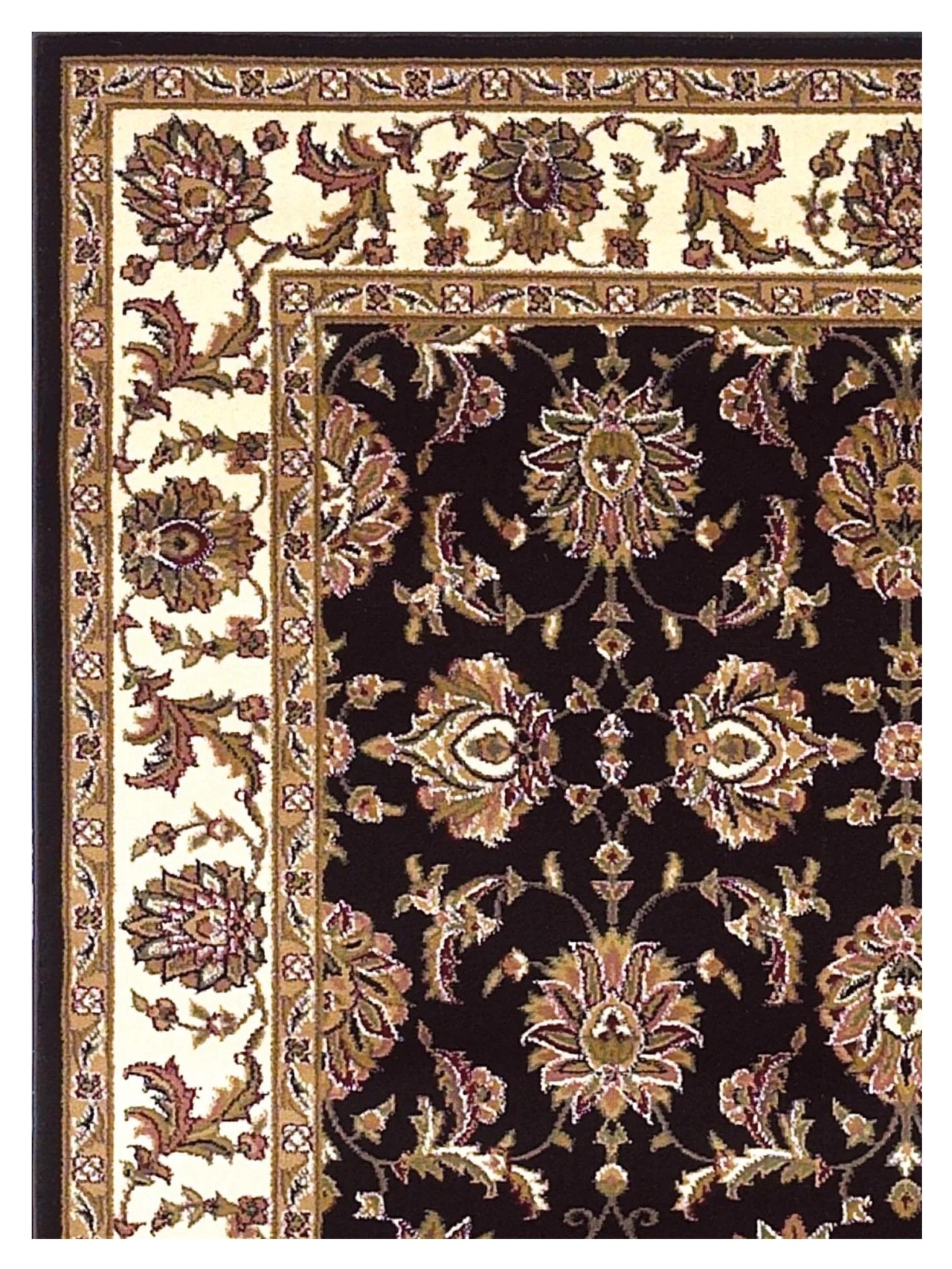 KAS Cambridge 7313 Black Ivory Traditional Machinemade Rug - Rugs - KAS - Atlanta Designer Rugs