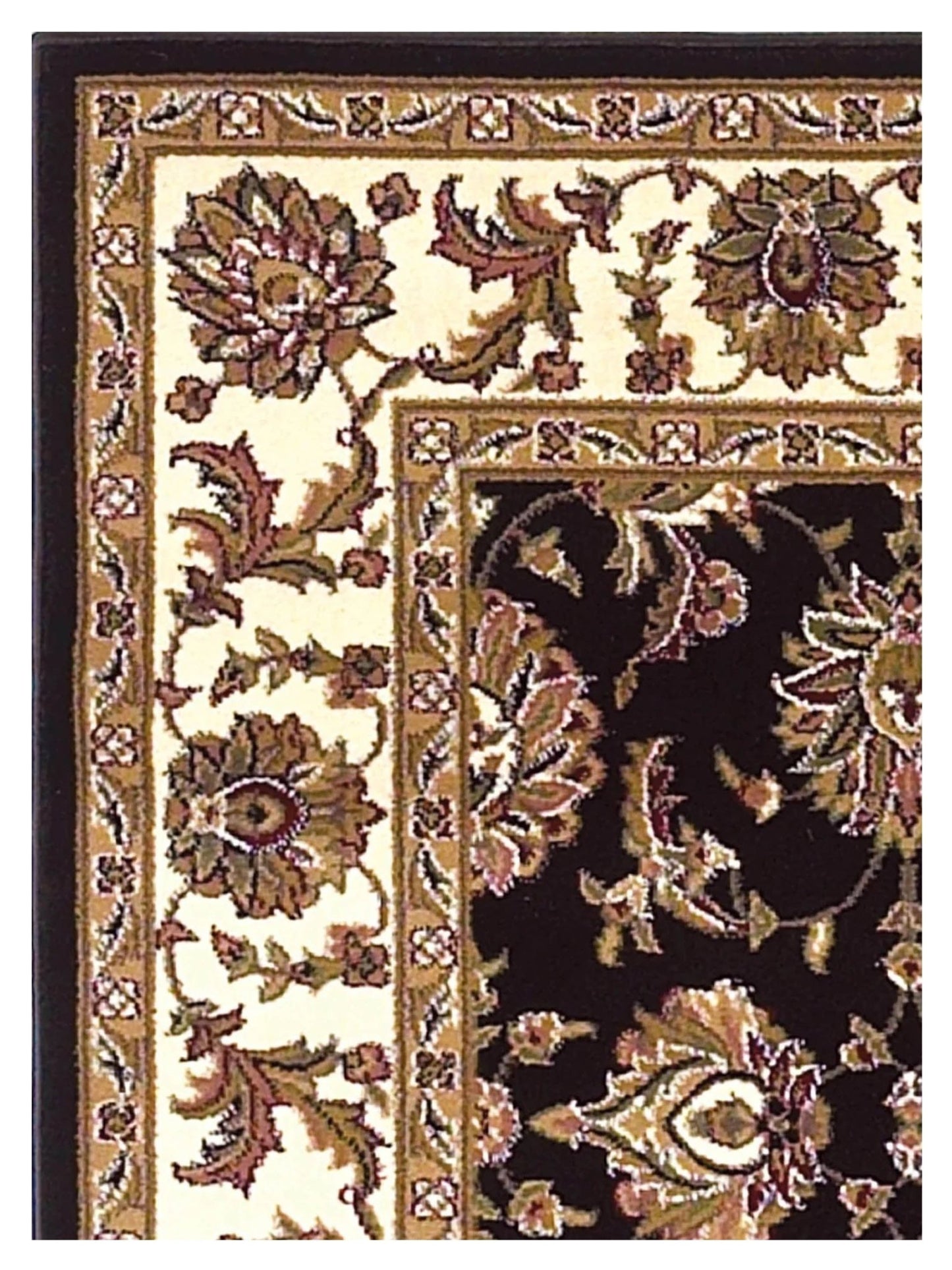 KAS Cambridge 7313 Black Ivory Traditional Machinemade Rug - Rugs - KAS - Atlanta Designer Rugs