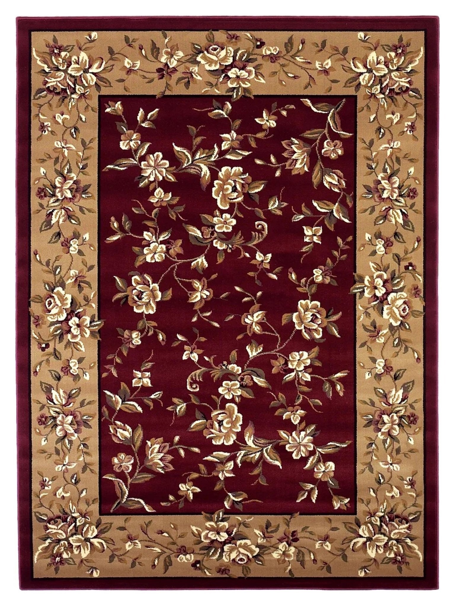 KAS Cambridge 7337 Red Beige Traditional Machinemade Rug - Rugs - KAS - Atlanta Designer Rugs