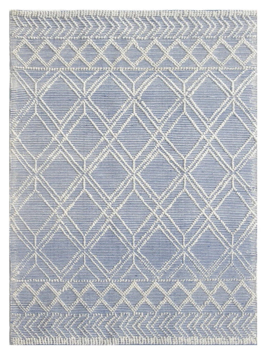 KAS Chloe 7724 Blue Ivory Casual Woven Rug - Rugs - KAS - Atlanta Designer Rugs