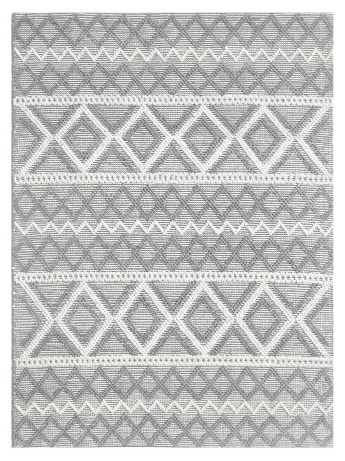 KAS Chloe 7725 Grey Ivory Casual Woven Rug - Rugs - KAS - Atlanta Designer Rugs