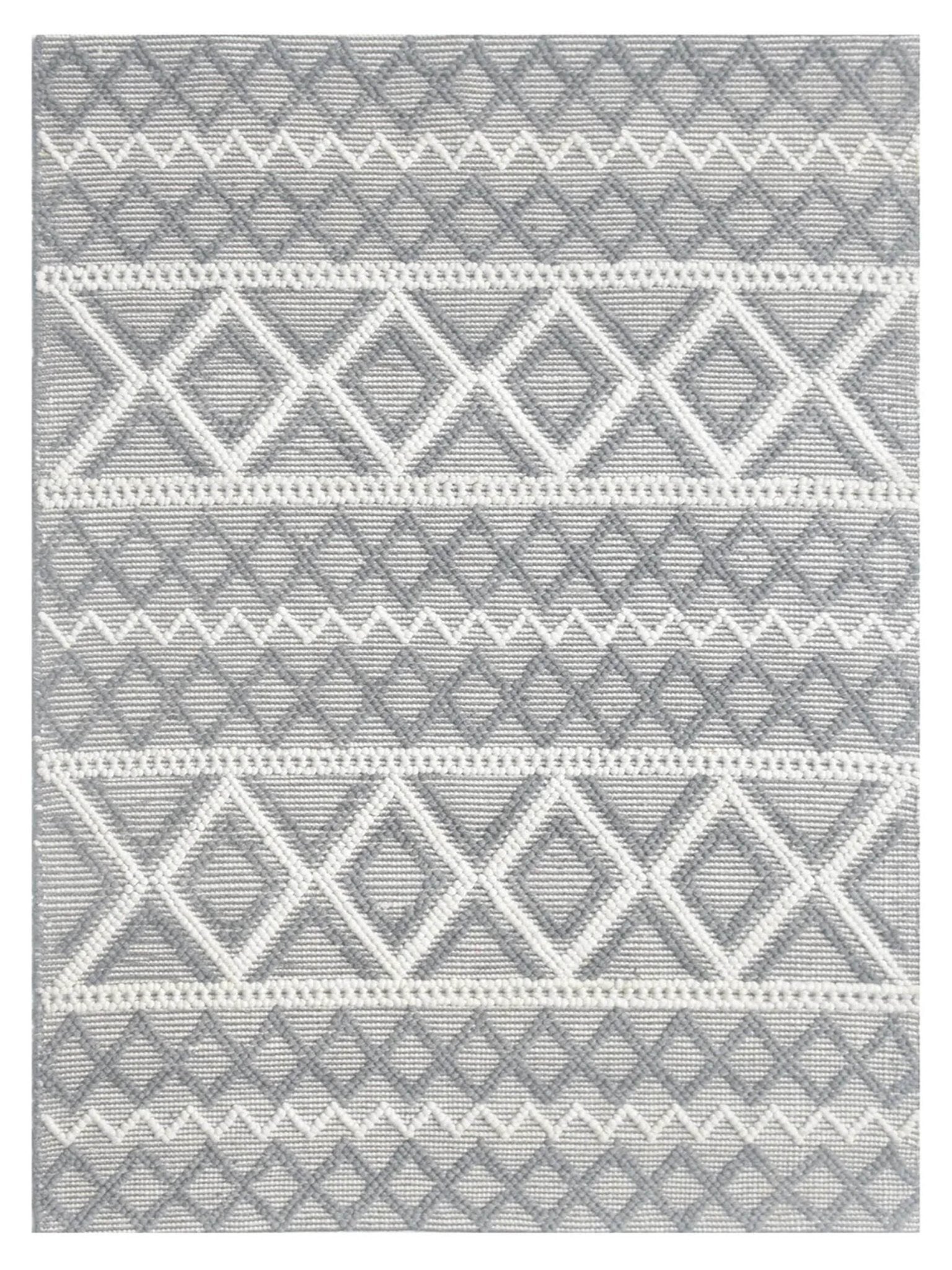 KAS Chloe 7725 Grey Ivory Casual Woven Rug - Rugs - KAS - Atlanta Designer Rugs