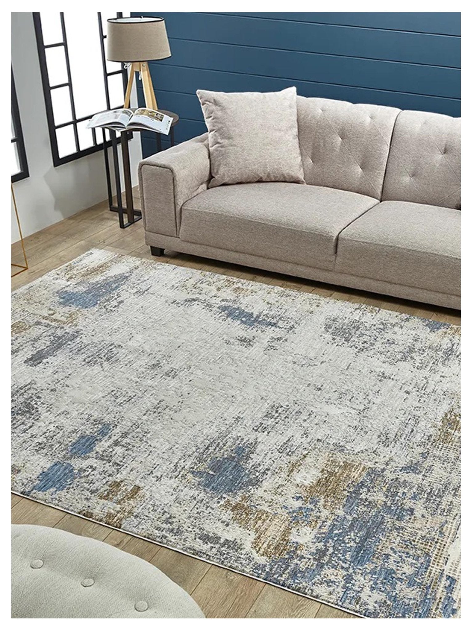 KAS Preston 8100 Ivory Blue Transitional Machinemade Rug - Rugs - KAS - Atlanta Designer Rugs