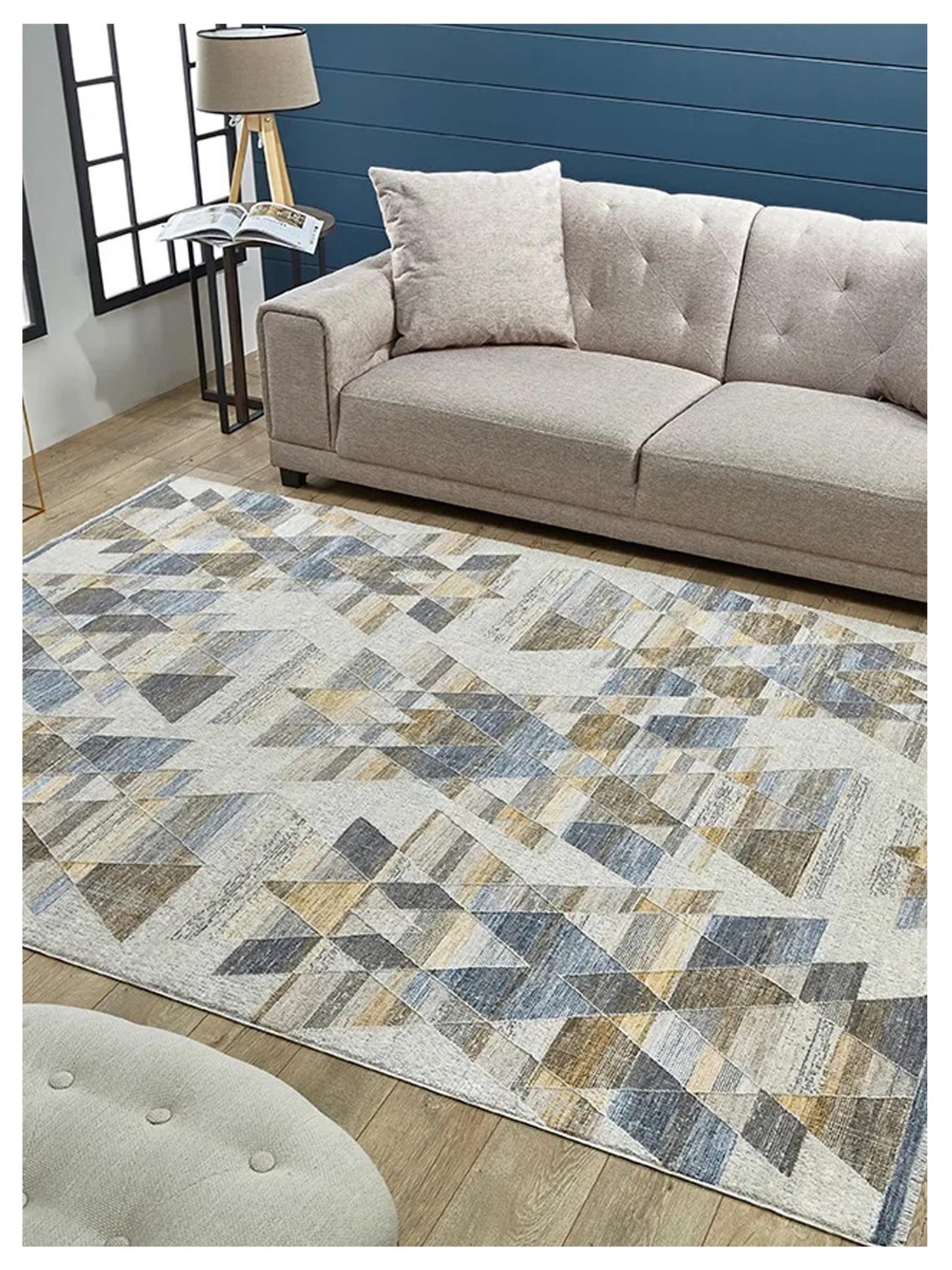 KAS Preston 8103 Gold Blue Transitional Machinemade Rug - Rugs - KAS - Atlanta Designer Rugs