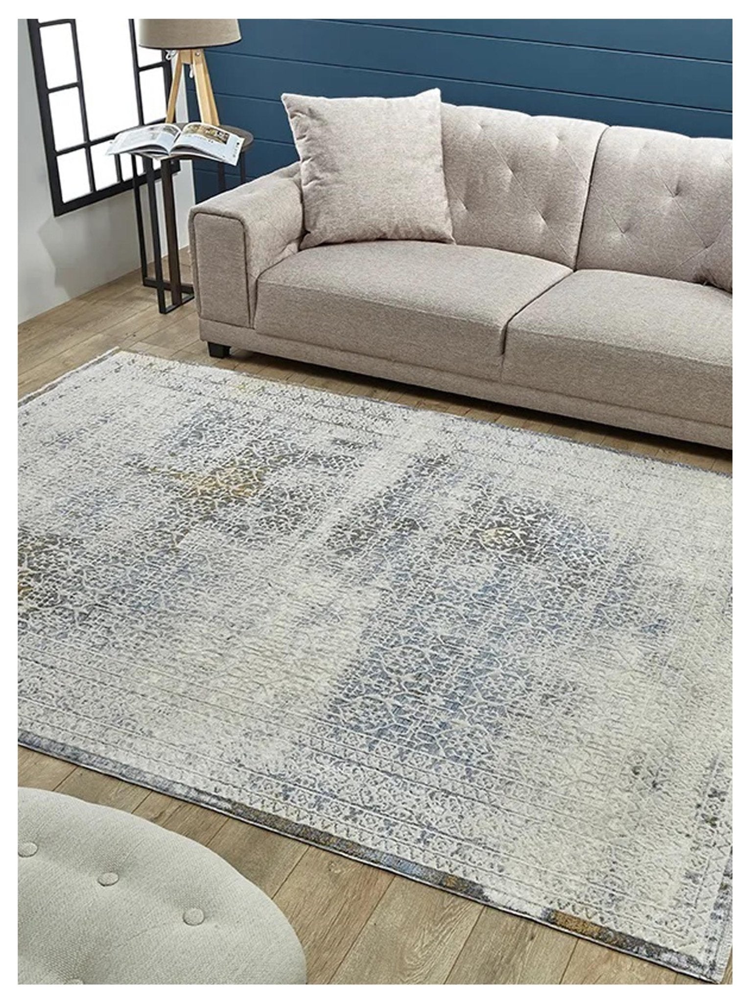 KAS Preston 8106 Ivory Blue Transitional Machinemade Rug - Rugs - KAS - Atlanta Designer Rugs