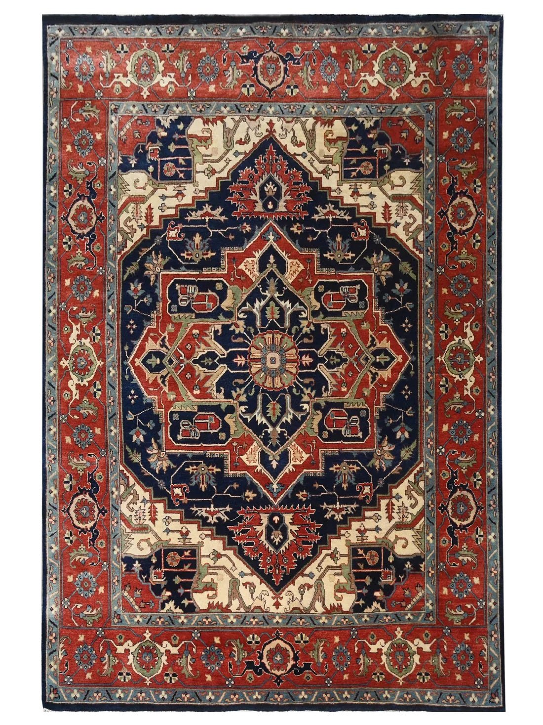 Artisan Helena Blue Rust Traditional Knotted Rug - Rugs - Artisan - Atlanta Designer Rugs