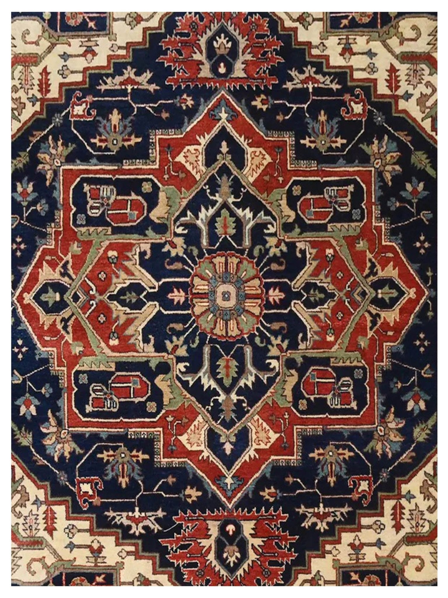 Artisan Helena Blue Rust Traditional Knotted Rug - Rugs - Artisan - Atlanta Designer Rugs