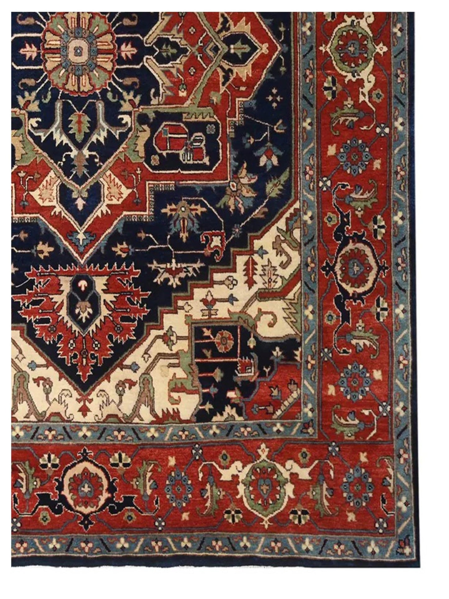 Artisan Helena Blue Rust Traditional Knotted Rug - Rugs - Artisan - Atlanta Designer Rugs