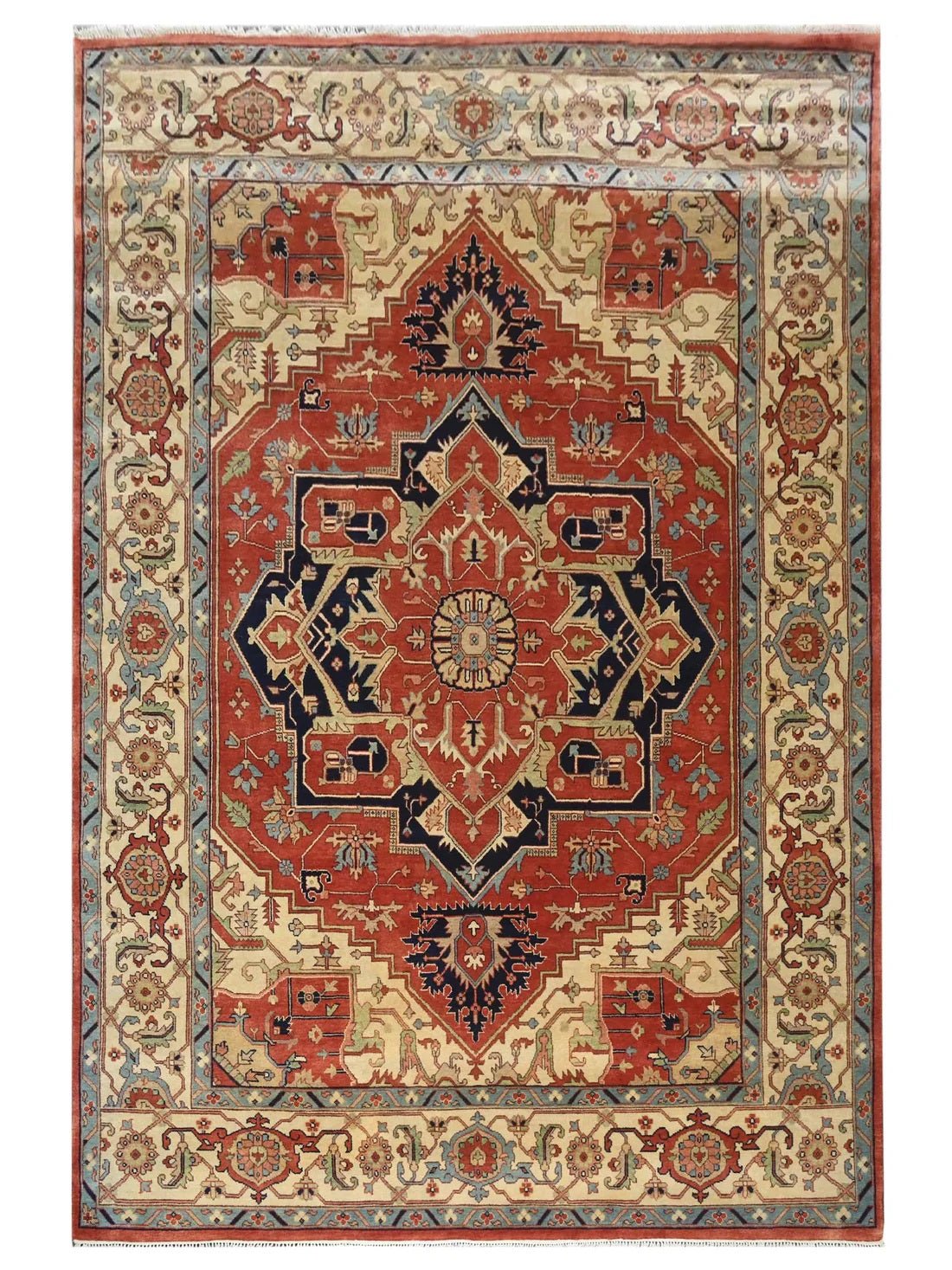 Artisan Helena Rust Beige Traditional Knotted Rug - Rugs - Artisan - Atlanta Designer Rugs