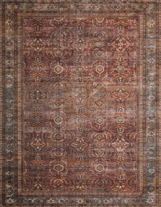 Loloi II Layla LAY - 01 Brick Blue Traditional Power Loomed Rug - Rugs - Loloi II - Atlanta Designer Rugs