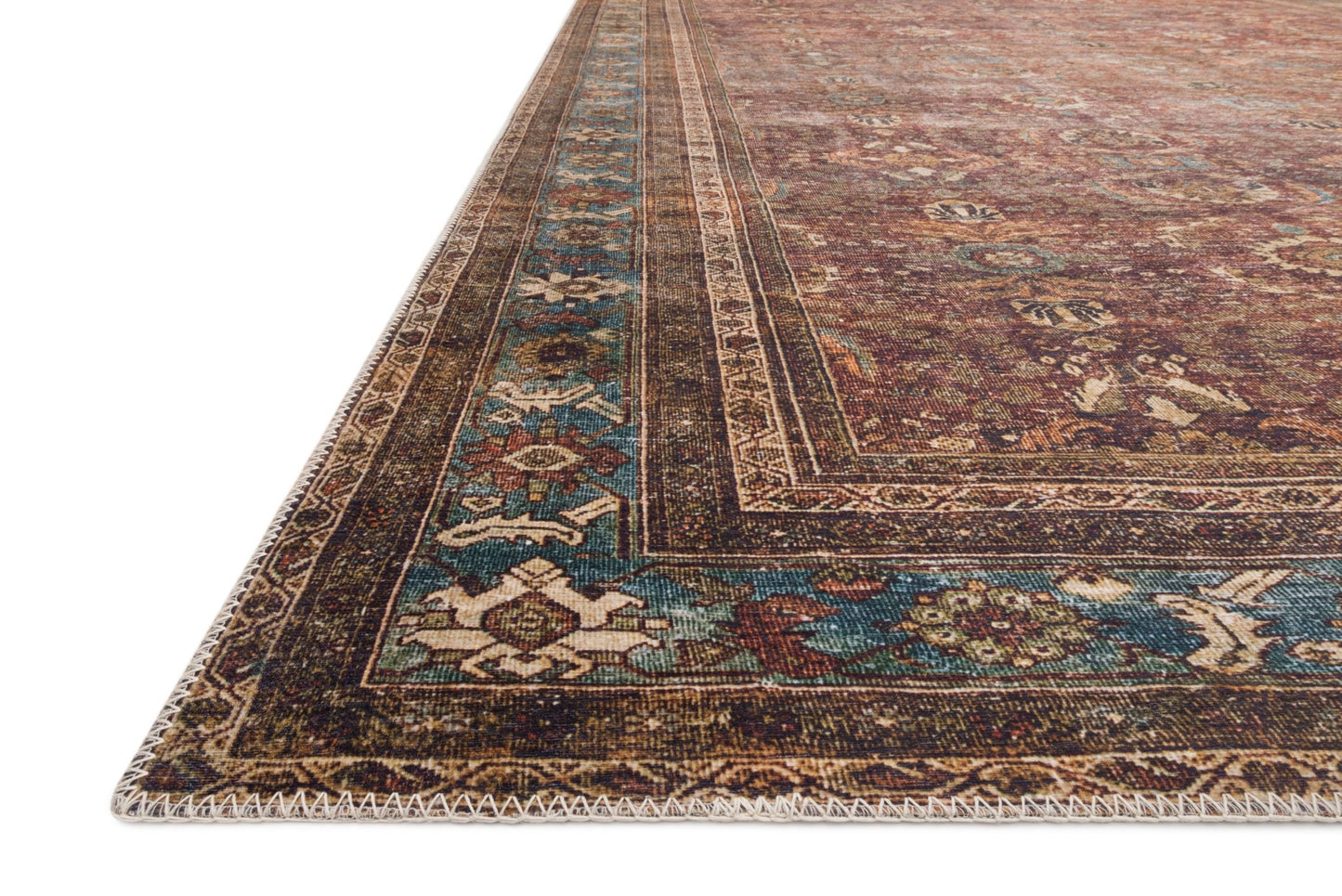 Loloi II Layla LAY - 01 Brick Blue Traditional Power Loomed Rug - Rugs - Loloi II - Atlanta Designer Rugs