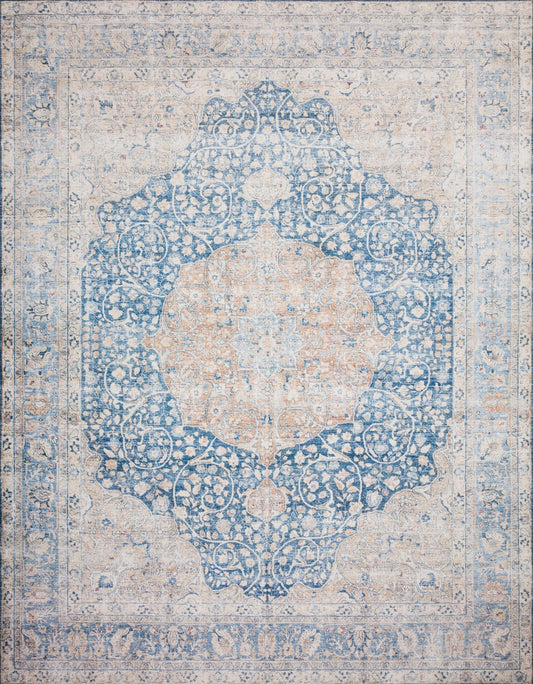 Loloi II Layla LAY - 07 Blue Tangerine Traditional Power Loomed Rug - Rugs - Loloi II - Atlanta Designer Rugs