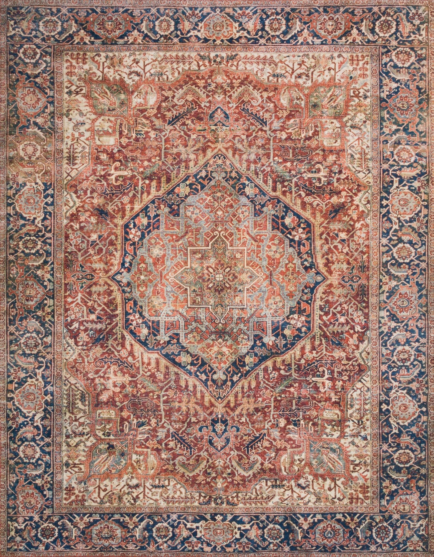 Loloi II Layla LAY - 08 Red Navy Traditional Power Loomed Rug - Rugs - Loloi II - Atlanta Designer Rugs