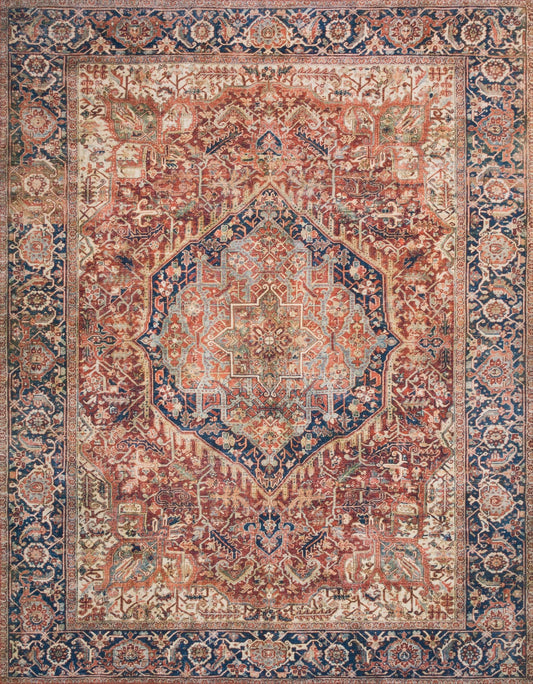 Loloi II Layla LAY - 08 Red Navy Traditional Power Loomed Rug - Rugs - Loloi II - Atlanta Designer Rugs