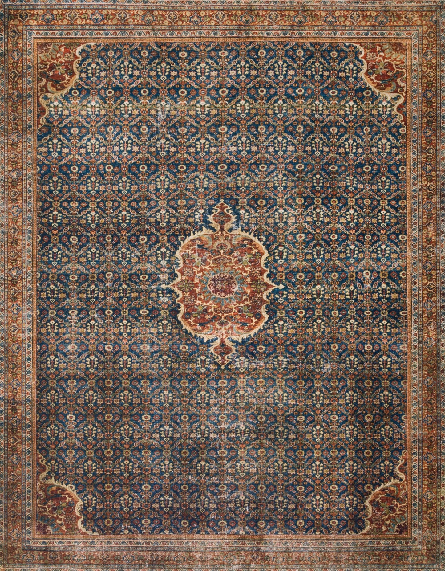 Loloi II Layla LAY - 09 Cobalt Blue Spice Traditional Power Loomed Rug - Rugs - Loloi II - Atlanta Designer Rugs