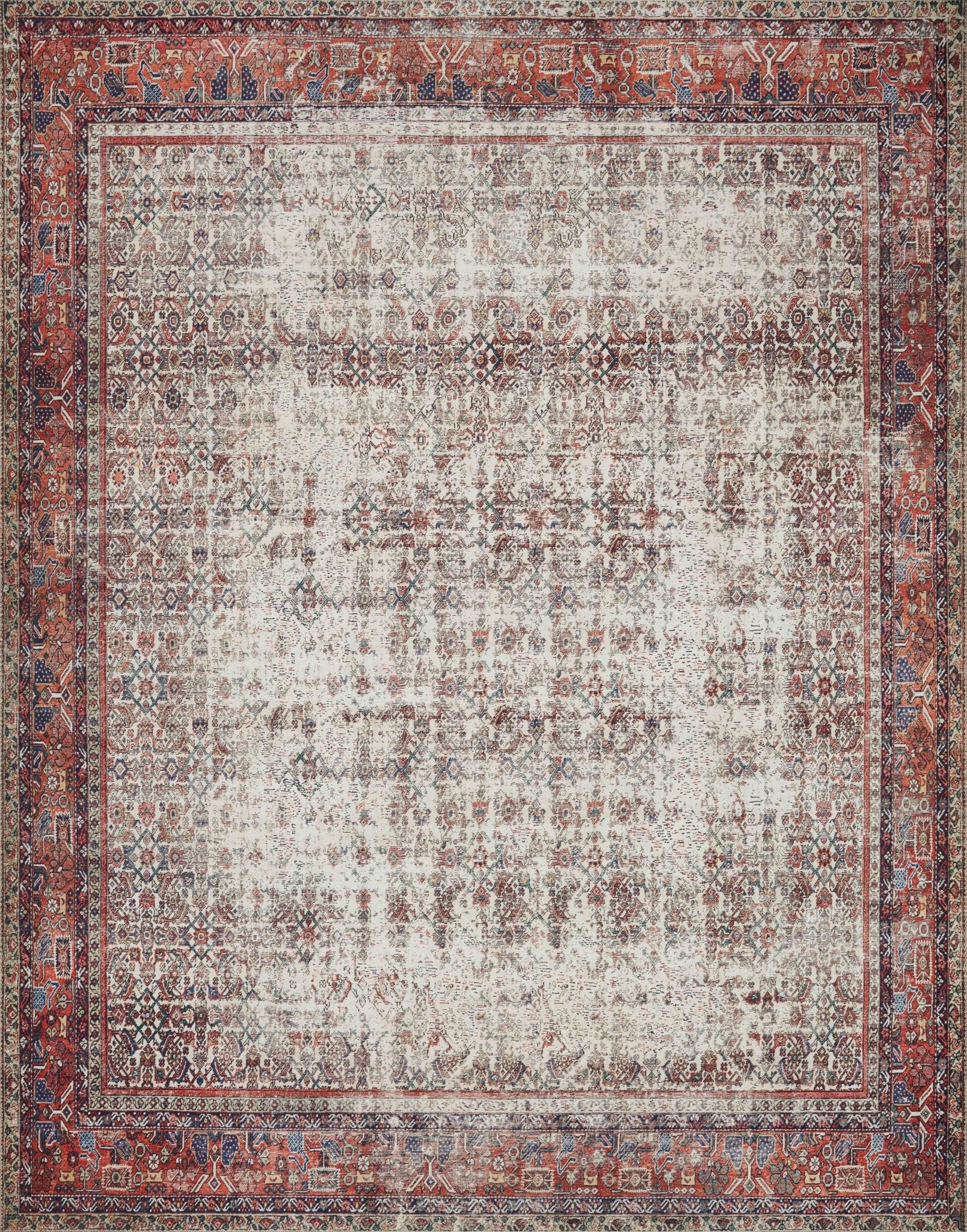 Loloi II Layla LAY - 12 Ivory Brick Traditional Power Loomed Rug - Rugs - Loloi II - Atlanta Designer Rugs