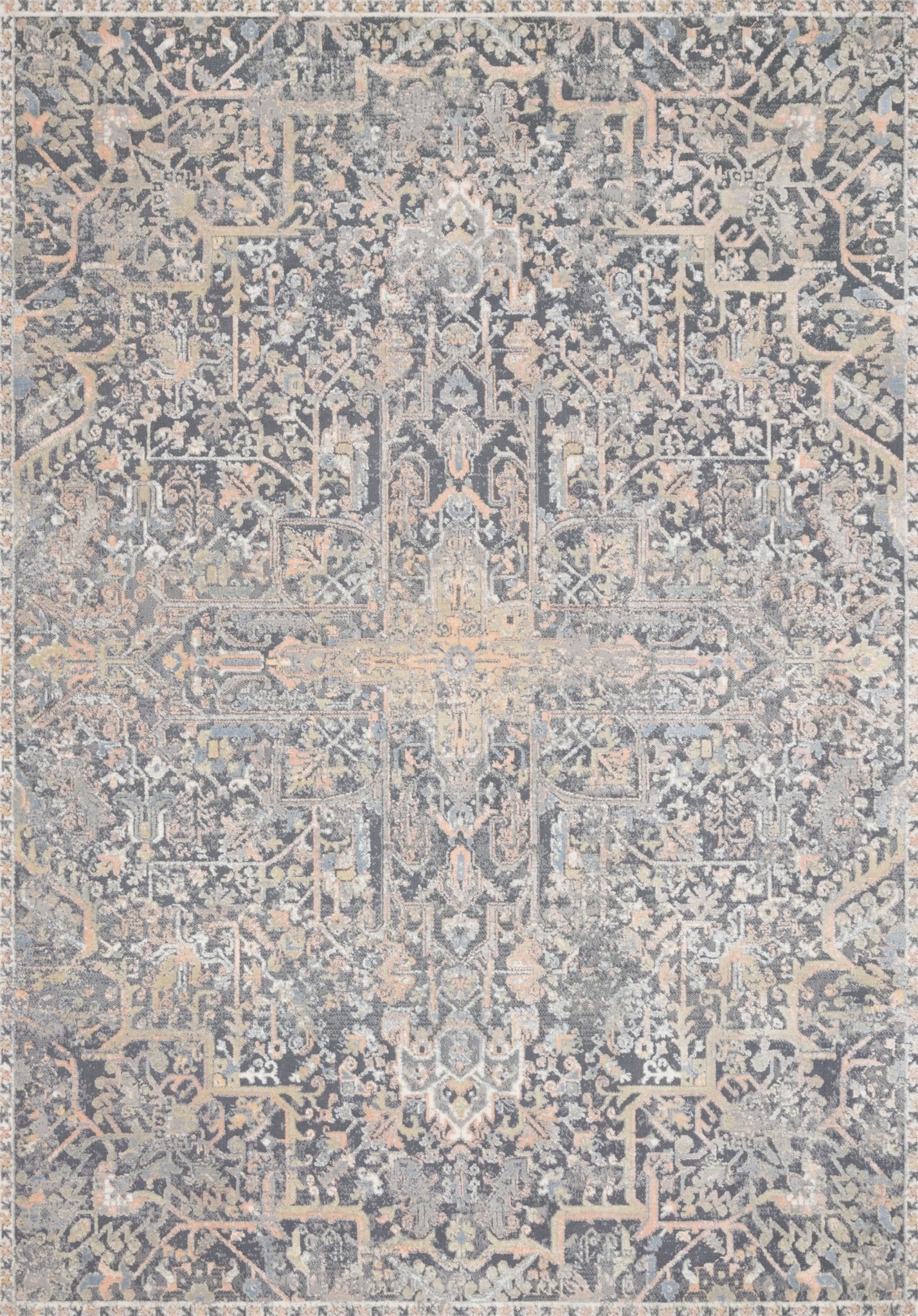 Loloi II Lucia LUC - 02 Charcoal Multi Transitional Power Loomed Rug - Rugs - Loloi II - Atlanta Designer Rugs