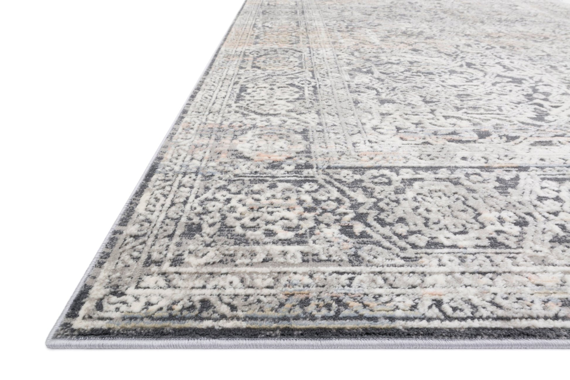 Loloi II Lucia LUC - 03 Steel Ivory Transitional Power Loomed Rug - Rugs - Loloi II - Atlanta Designer Rugs