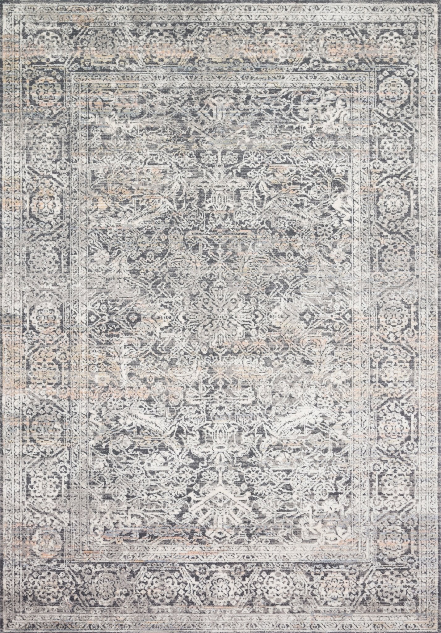 Loloi II Lucia LUC - 03 Steel Ivory Transitional Power Loomed Rug - Rugs - Loloi II - Atlanta Designer Rugs