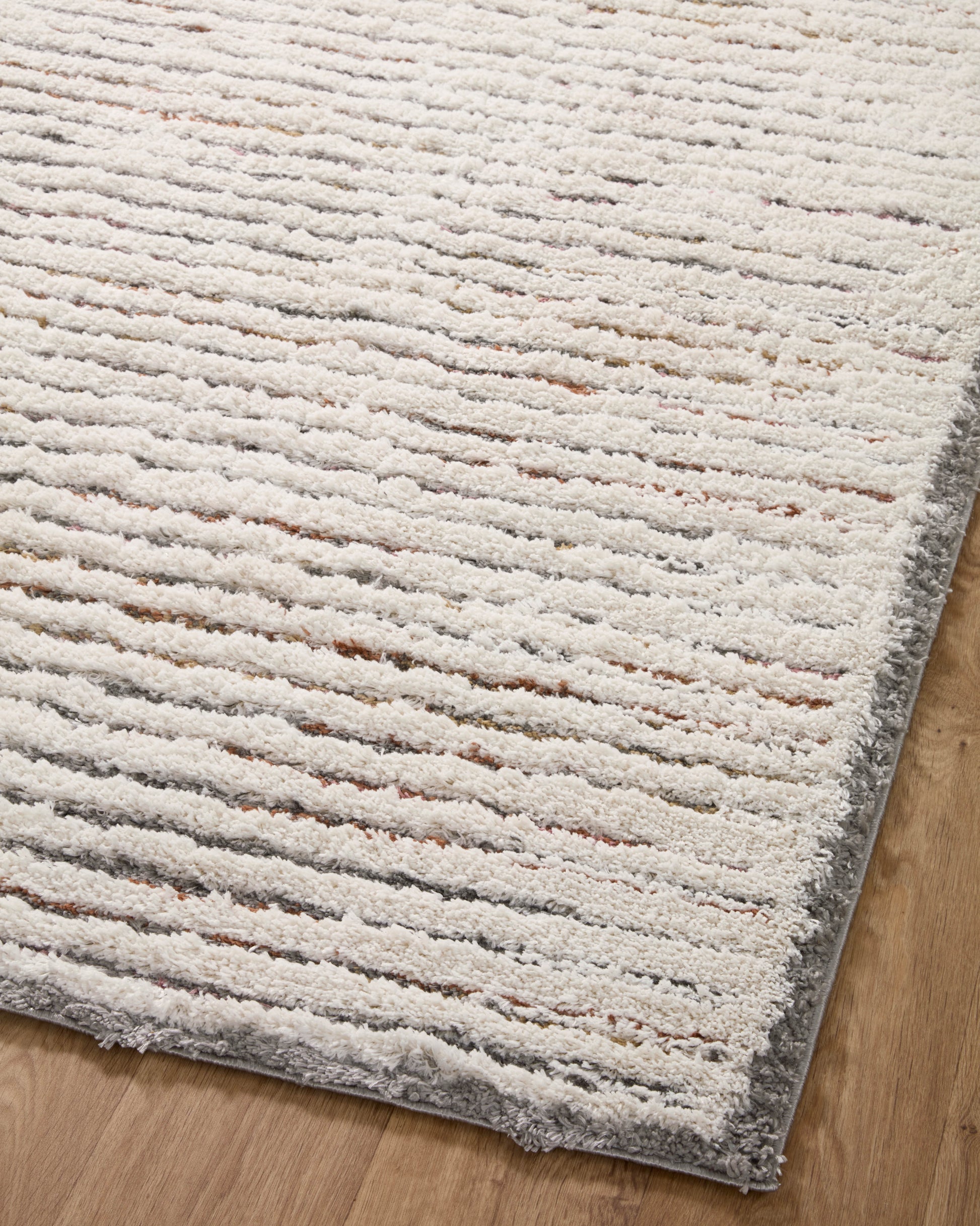 Loloi Levitt Shag LEV-01 Ivory Multi Shag Power Loomed Rug