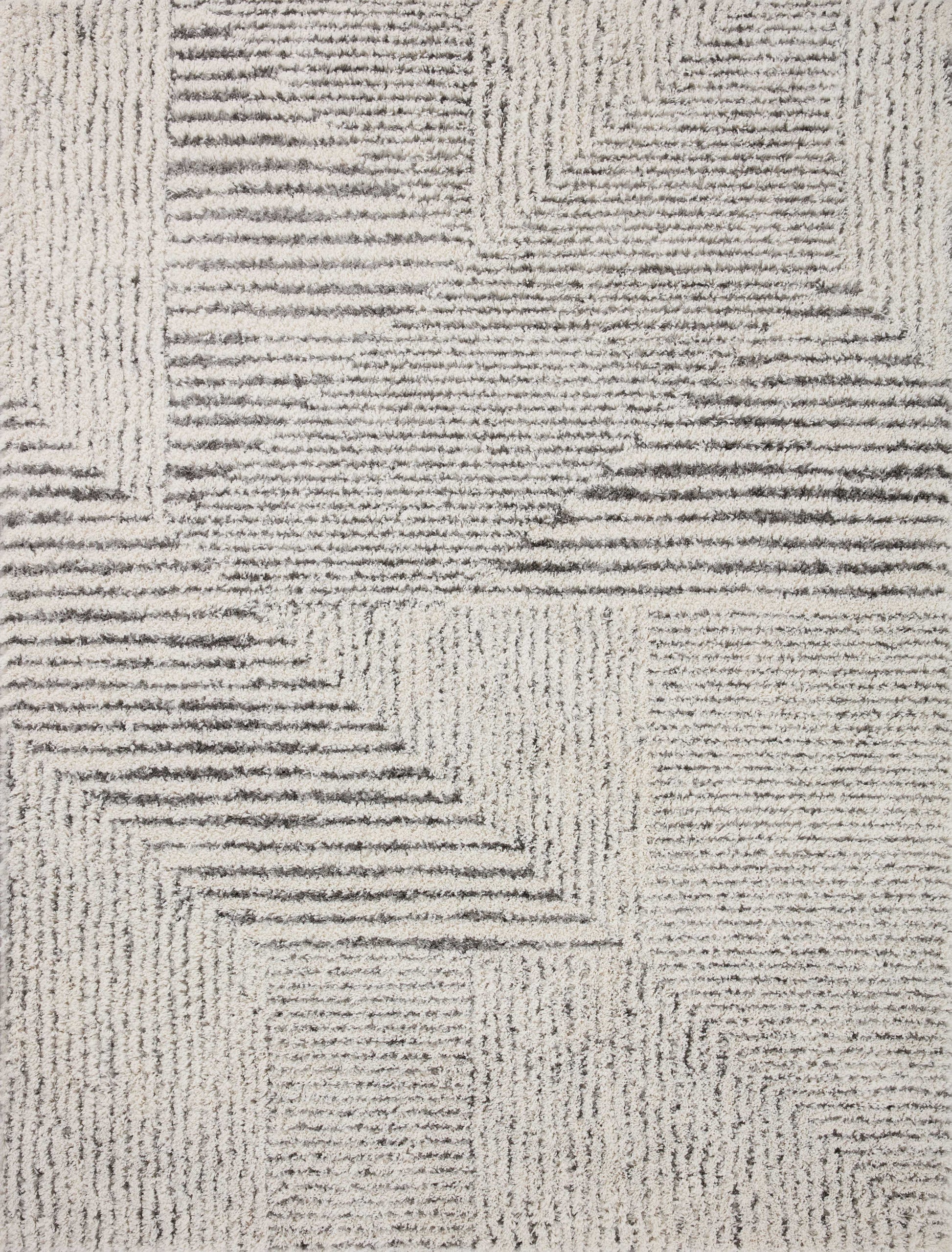 Loloi Levitt Shag LEV-02 Ivory Grey Shag Power Loomed Rug