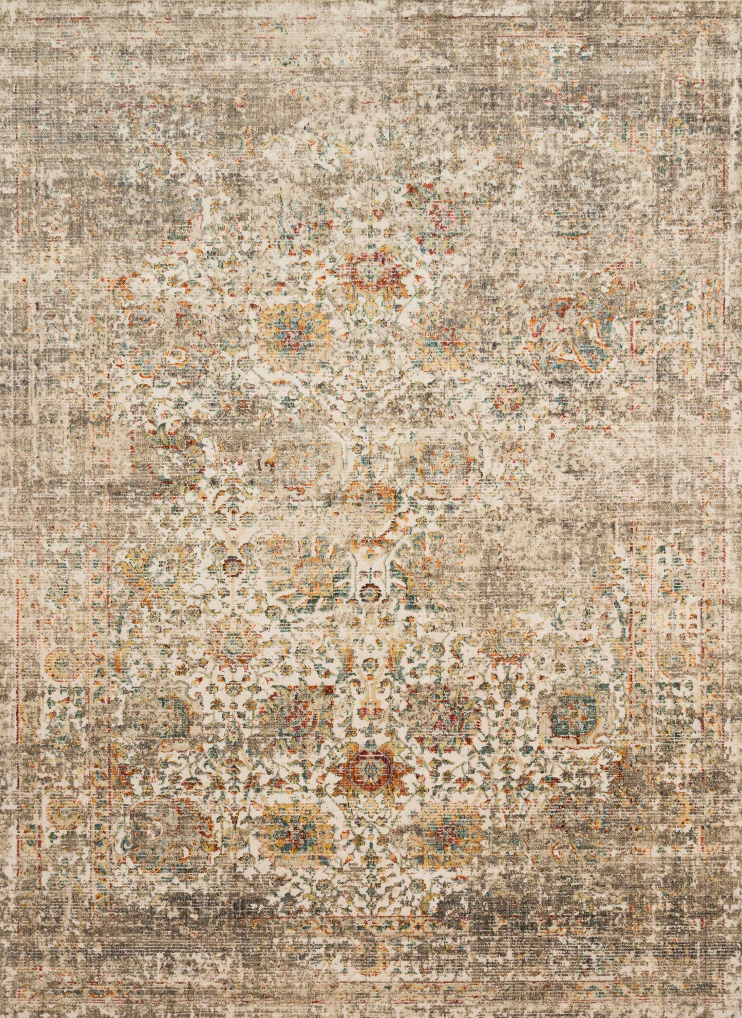 Magnolia Home Linnea LIN-05 Multi Taupe Traditional Power Loomed Rug