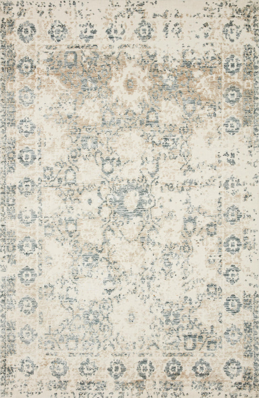 Magnolia Home Lindsay LIS-03 Antique White Aqua Transitional Power Loomed Rug