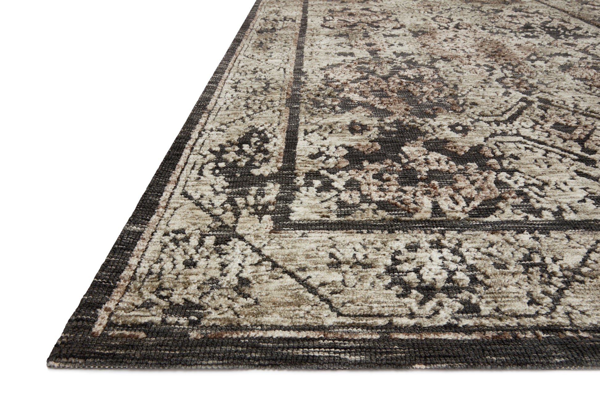 Magnolia Home Lindsay LIS-04 Charcoal Beige Transitional Power Loomed Rug