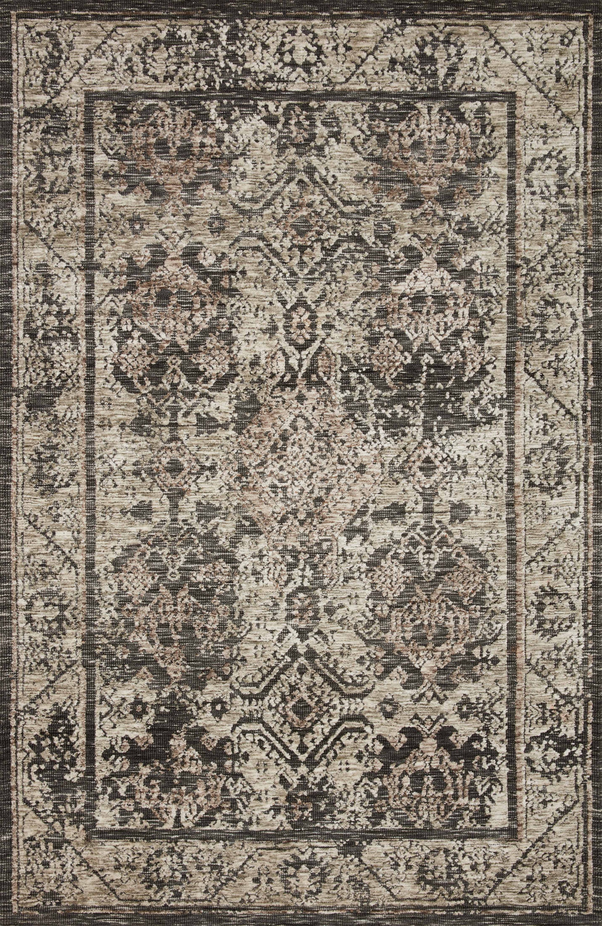 Magnolia Home Lindsay LIS-04 Charcoal Beige Transitional Power Loomed Rug