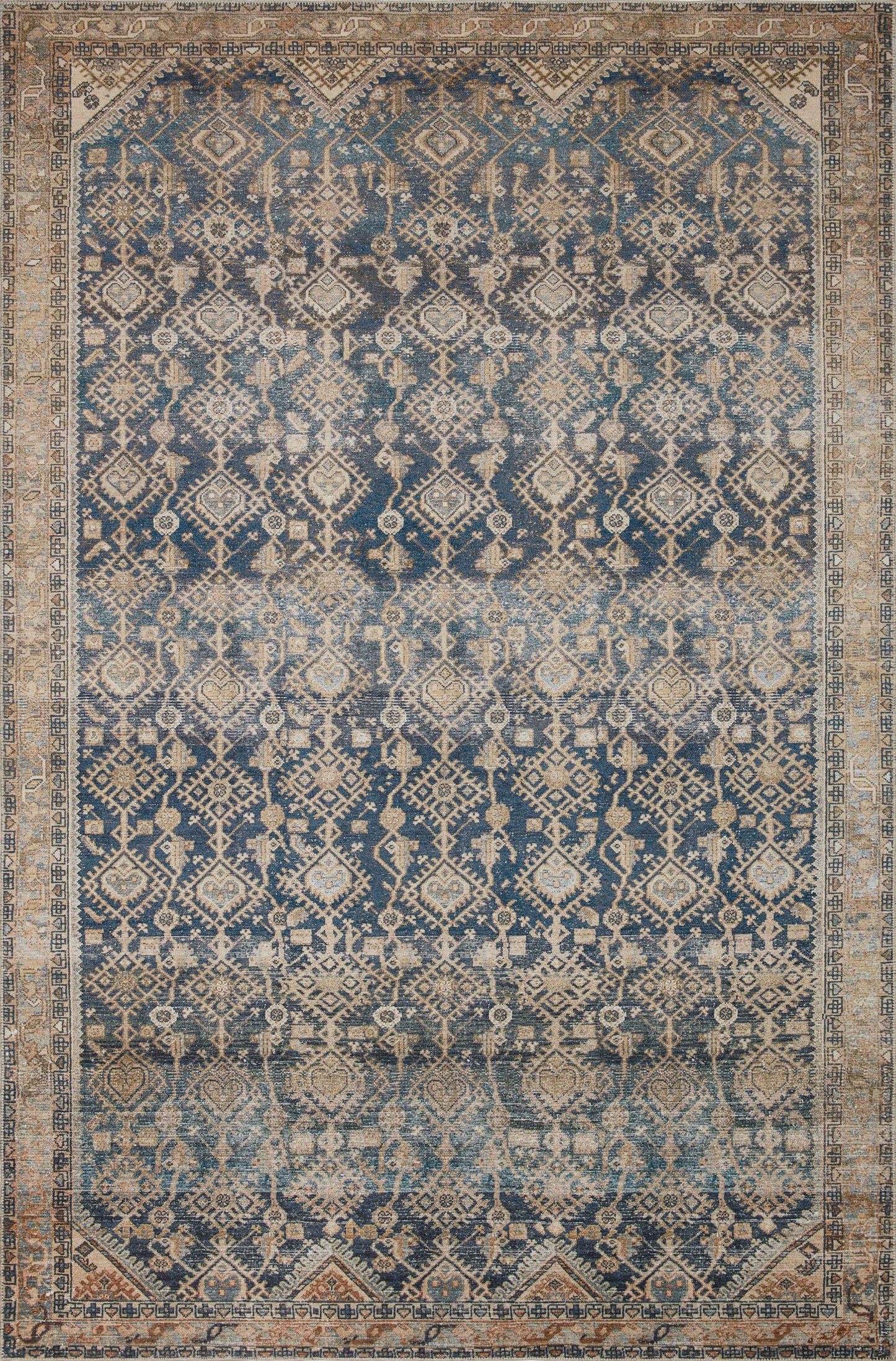 Magnolia Home Lenna LEA-01 Indigo Natural Traditional Power Loomed Rug