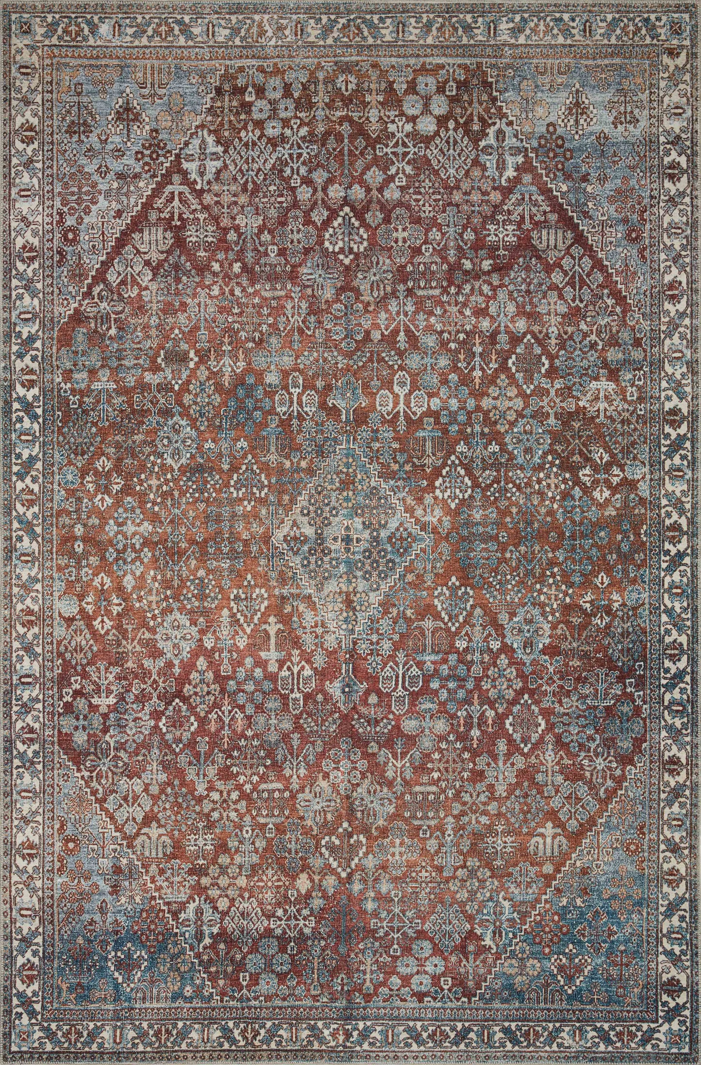 Magnolia Home Lenna LEA-04 Brick Sky Traditional Power Loomed Rug