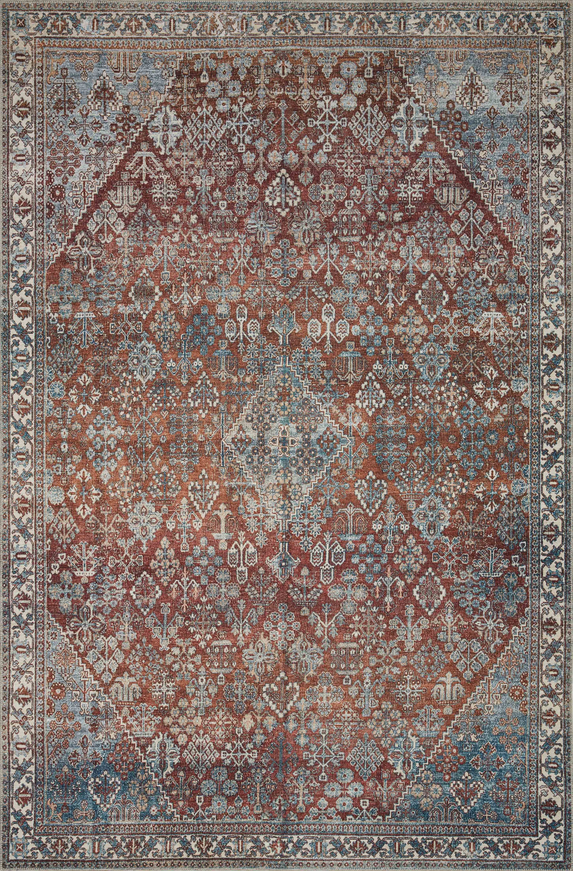 Magnolia Home Lenna LEA-04 Brick Sky Traditional Power Loomed Rug